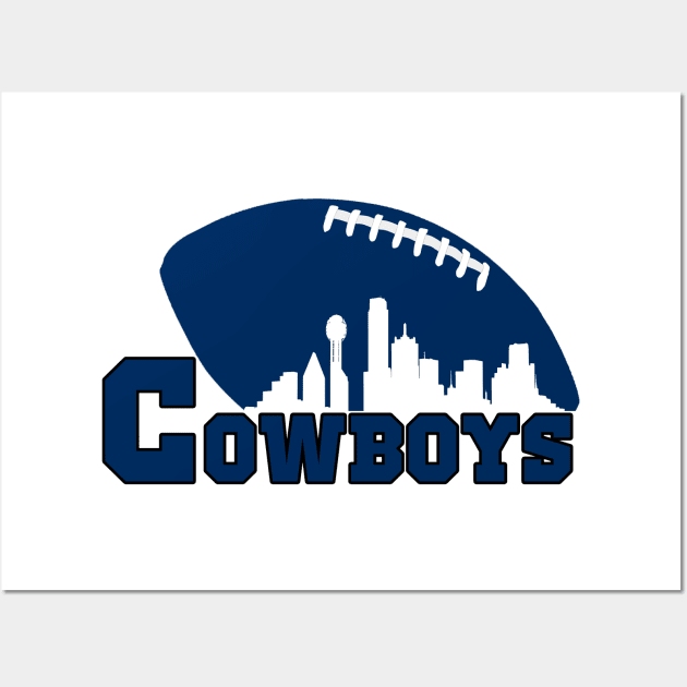 Dallas Cowboys Football Skyline of Dallas City Wall Art by DexterFreeman